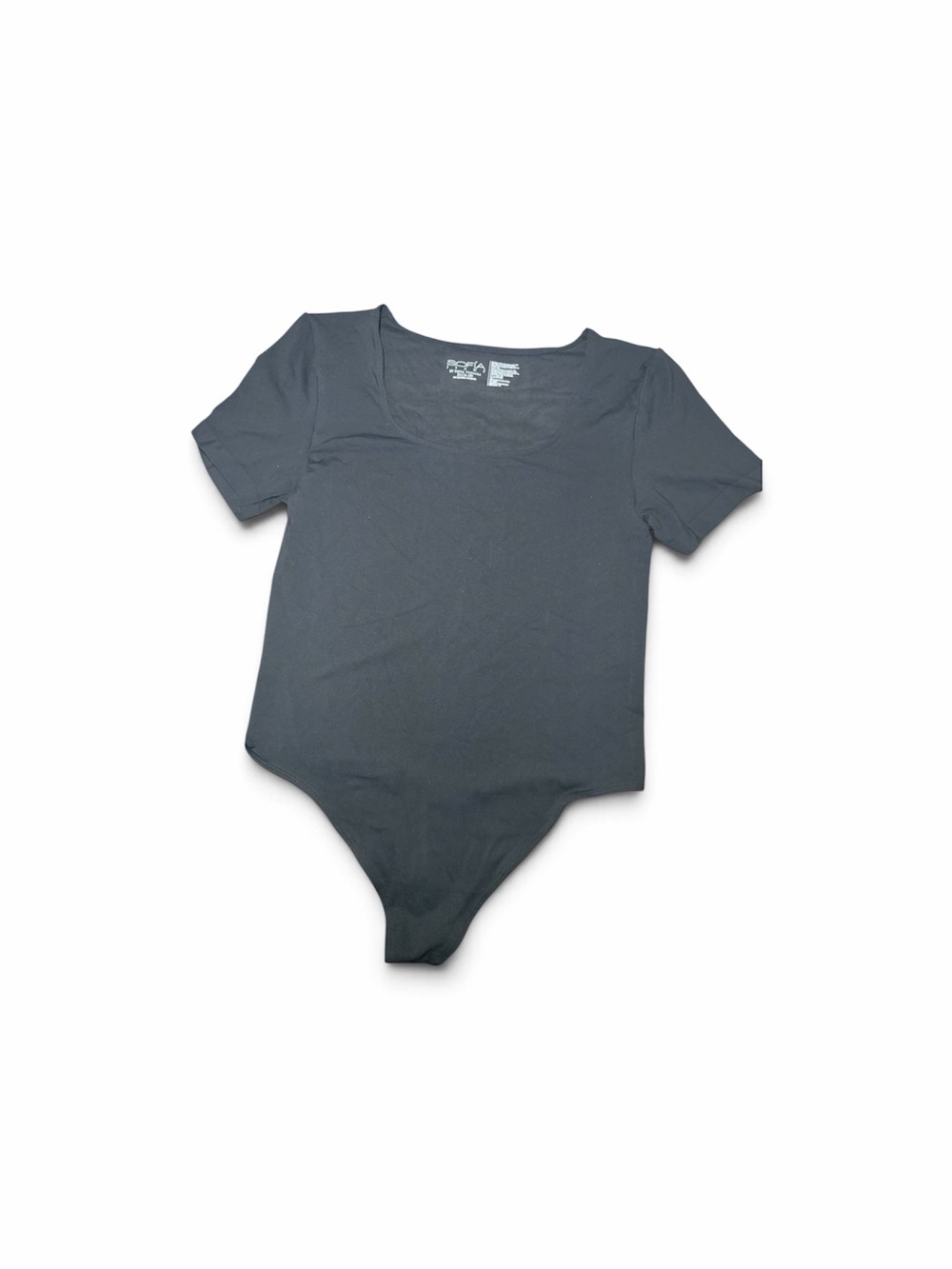 sofia by sofia vergara Black Short-Sleeve Square Neck Bodysuit